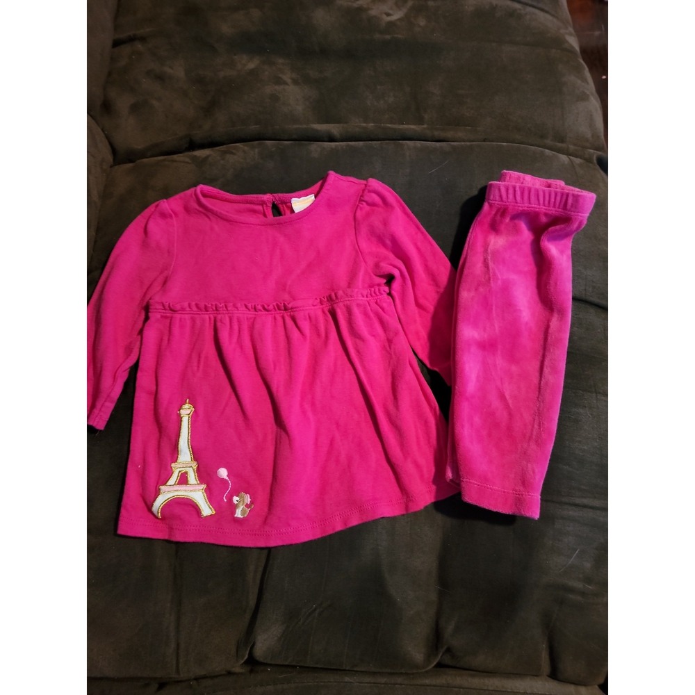 Gymboree parisian chic eiffel tower dog top and leggings size 6 12‎ months